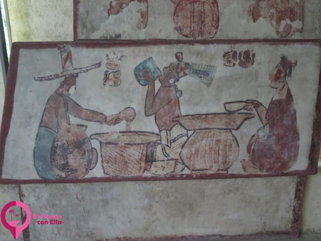 Ilustraciones mayas Calakmul Museo de Calakmul
