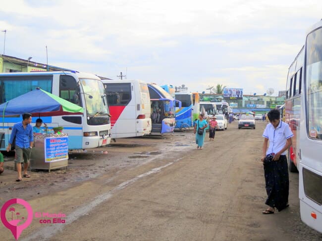Trayecto de Yangon a Bagan en autobús