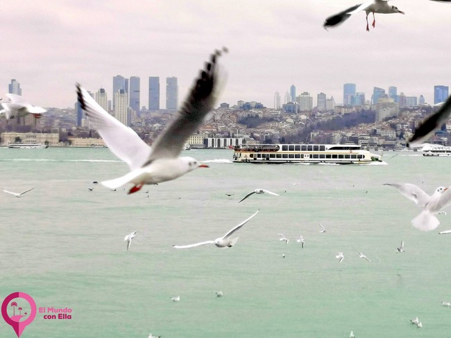 Vista del lado europeo de Estambul desde el Barrio de Üsküdar Estrecho del Bósforo