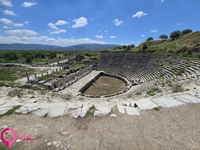 Gran tetaro en la ladera de las ruinas de Afrodisias Ruinas grecorromanas de Afrodisias